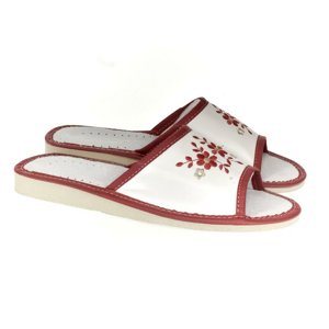 Dámske bielo-červené papuče MALVINA