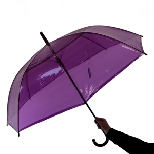 Dámsky priehľadný fialový dáždnik RIMSHA