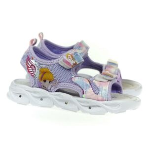 Detské letné svietiace fialové sandále BABIE