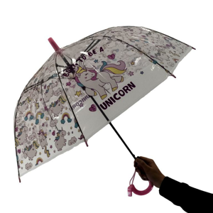 Detský priehľadný ružový dáždnik DALI