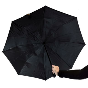 Unisex obrátený čierny dáždnik DARIO